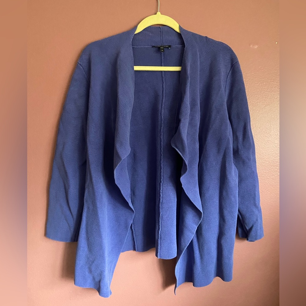 Eileen fisher draped open front silk blend cardigan XL